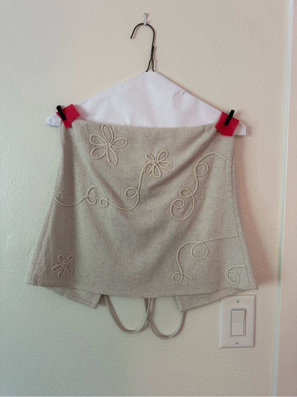 Casey - Linen Corded Embroidered Linen Top - Natural - Picture 6 of 6